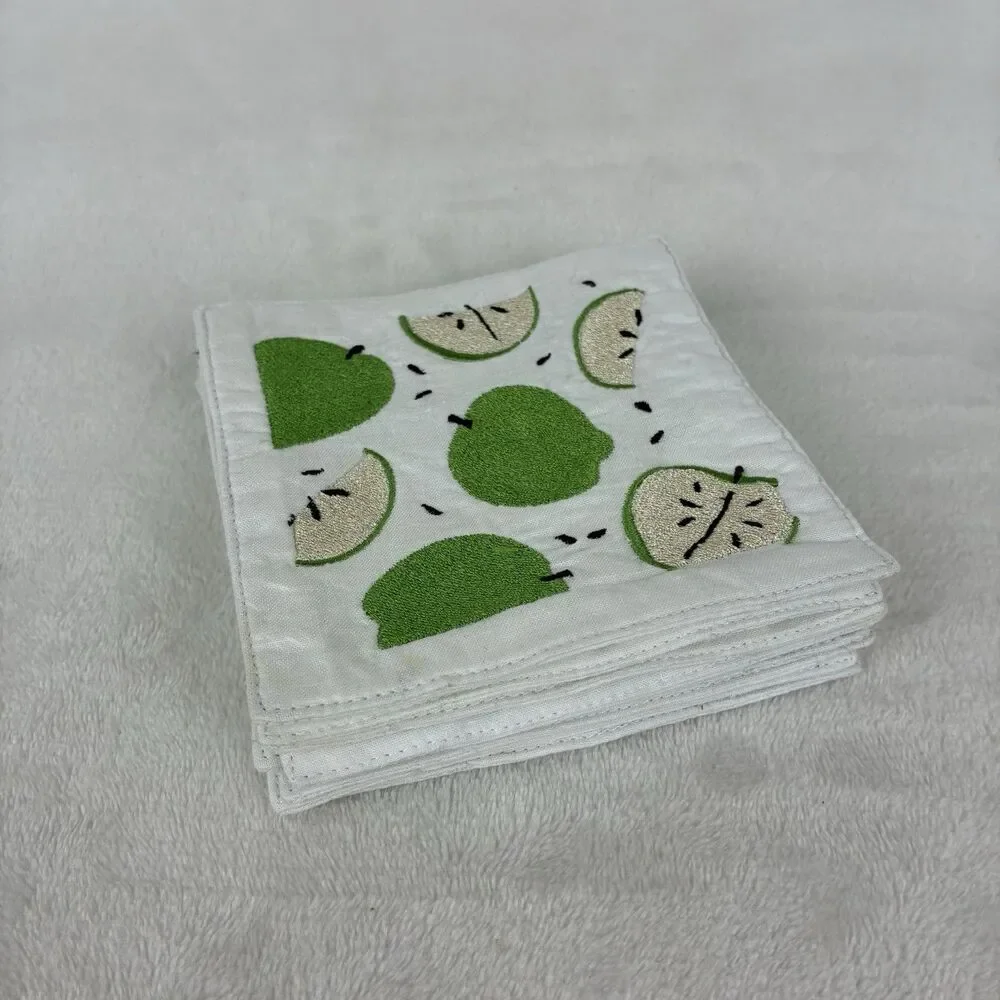Lolita Vintage Cocktail Napkins- Colorful Fabric Coasters Martini Shopaholic Fun